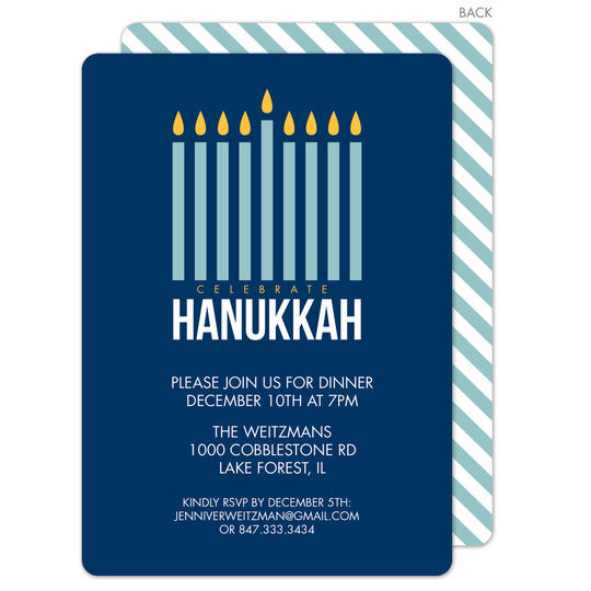 Lagoon Modern Menorah Invitations